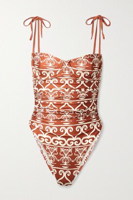 Net Sustain Rábano Calados Printed Recycled Underwired Swimsuit - Orange