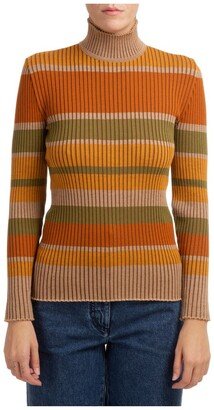 Turtle-Neck Striped Sweater