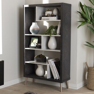 Contemporary Dark Grey and Light Grey Display Shelf