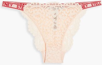 Monogram-trimmed lace low-rise briefs