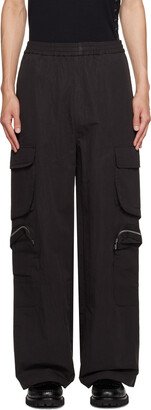 WYNN HAMLYN Black Jigsaw Cargo Pants