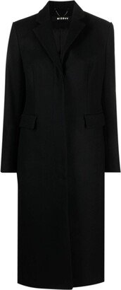 Single-Breasted Wool Blend Midi Coat-AB