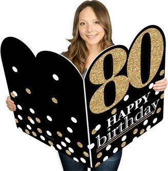 Big Dot Of Happiness Adult 80th Birthday - Gold - Giant Greeting Card - Big Shaped Jumborific Card