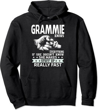 Grammie Knows Everything Mothers Day Grammie Knows Everything If She Doesn't Know Mothers Day Pullover Hoodie