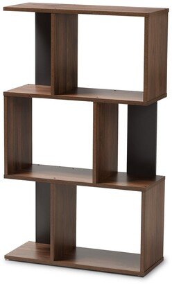 Legende Modern and Contemporary Brown and Dark Grey Finished Display Bookcase - 40.2