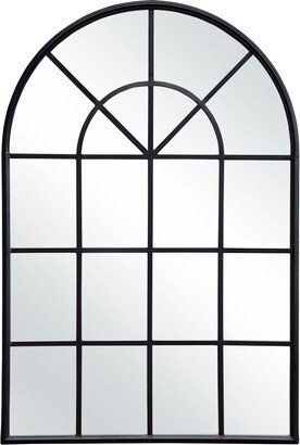 Black Arched Window Mirror with Metal Frame, Cathedral Mirror for Living Room,Bedroom