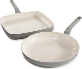 Balance 2Pc Non-stick Ceramic Specialty Cookware Set, Recycled Aluminum, CeraGreen, Moonmist