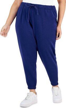 Id Ideology Plus Size High-Rise Solid Fleece Jogger Pants, Created for Macy's