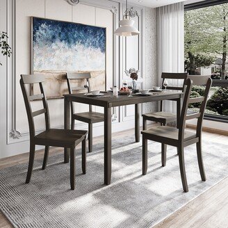 Momei 5 Piece Kitchen Dining Table Set Wood Table and Chairs Set