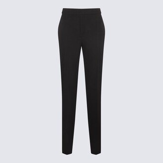 Black Wool Blend Trousers