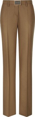 Logo-Plaque Straight-Leg Trousers-AE