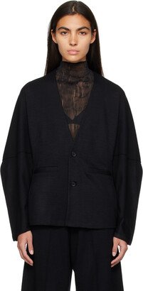 Black Tucked Cardigan