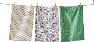 tagltd Merry Catmas Dishtowel Set Of 3 Dish Cloth For Drying Dishes And Cooking