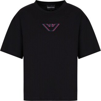 logo-embroidered cotton T-shirt-AC