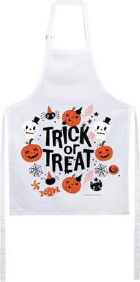 USA Happy Halloween Twirly Ghosts Collage White Apron