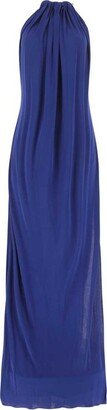 Cut-Out Halterneck Ruched Maxi Dress