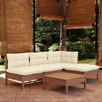 5 Piece Patio Lounge Set with Cushions Pinewood - 25 x 25 x 24.6