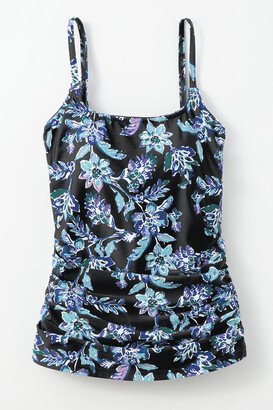 Women's Wild Floral Ruched Tankini - Black Multi - 12