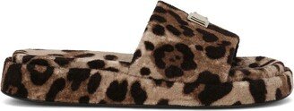 Leopard-Print Fleece Slippers