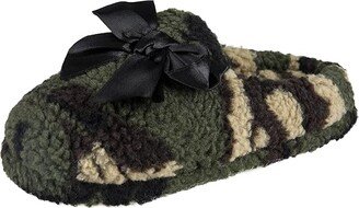 Women's Plush Marshmallow Slide on House Slipper Clog with Memory Foam (Camo) Women's Slippers