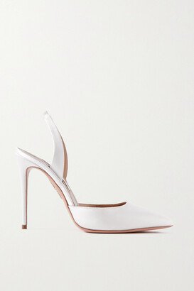 So Nude 105 Satin Slingback Pumps - White