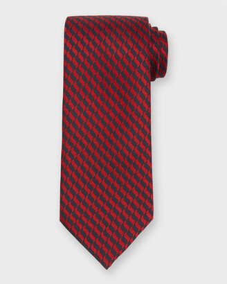 Men's Bicolor Silk Jacquard Tie-AA