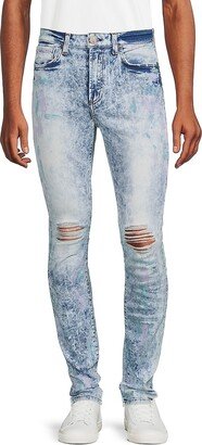 Greyson Skinny Faded Distressed Jeans