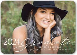 Graduation Announcements: Accomplished Alumnus Graduation Announcement, White, 5X7, Matte, Signature Smooth Cardstock, Rounded