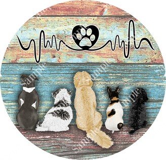 Pet Love Dog Cat Sign | Door Hanger Paw Print Home Decor Wreath Supplies