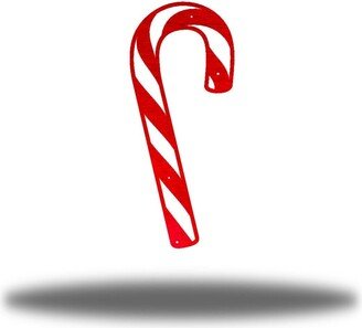 Christmas Winter Candy Cane Metal Wall Art