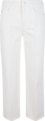 Logo Detailed Straight Leg Jeans-AA