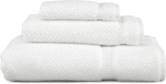 White Herringbone 3-Piece Towel Set