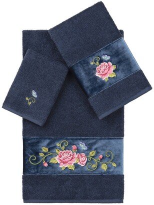 Rebecca 3-Piece Embellished Towel Set - Midnight Blue