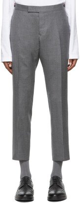 Grey Super 120s Wool Side Tab Trousers