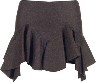 Asymmetric Draped Mini Skirt