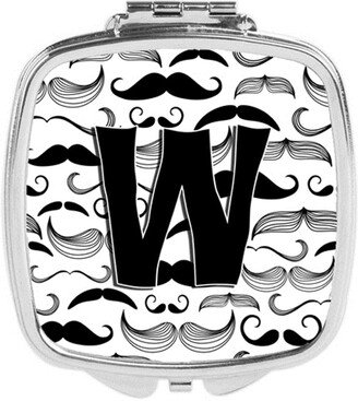 CJ2009-WSCM Letter W Moustache Initial Compact Mirror