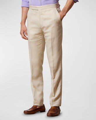 Men's Gregory Hand-Tailored Linen-Silk Trousers