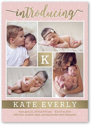 Birth Announcements: Precious Introduction Girl Birth Announcement, Pink, Matte, Signature Smooth Cardstock, Square