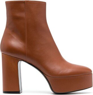 Sindra 130mm leather platform boots