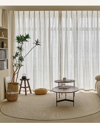 Flaxen Linen Sheer Curtain|Wabi Sabi Curtain Panel|Japanese Decor Blend Window Decoration Custom