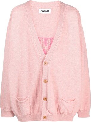 intarsia-knit logo V-neck cardigan