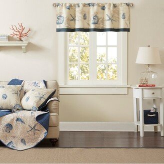 50x18 Rockaway Printed Window Valance Navy