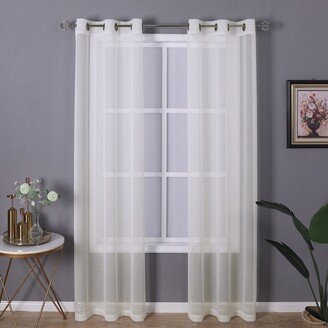 Regal Home Collections Sheffield 2-Pack Solid Sheer Grommet Window Panel, 76x84 Inches