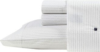 Buoy Line Cotton Percale 3-Piece Sheet Set, Twin