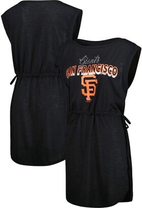 Women's G-iii 4Her by Carl Banks Black San Francisco Giants G.o.a.t Swimsuit Cover-Up Dress