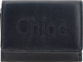 Logo Embroidered Tri-Fold Wallet