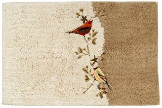 Gilded Birds Embellished Cotton Bath Rug, 20