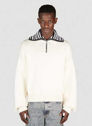 Stripe Collar Sweater - Man Knitwear White Eu - 48