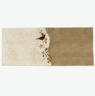 Gilded Birds Embellished Cotton Bath Rug, 24