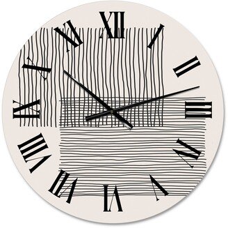Designart 'Minimal Geometric Lines and Squares II' Modern wall clock